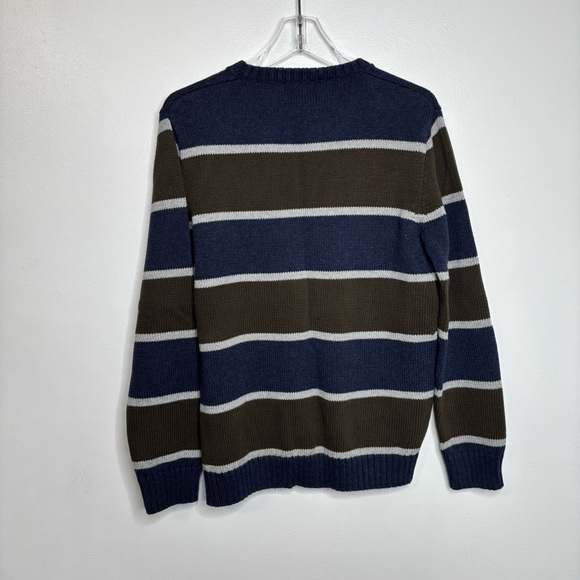 J.Crew Striped Cotton Knit Sweater Blue Green Gray Small - Picture 6 of 6